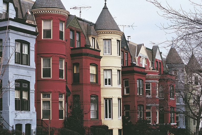 Tall and narrow structures with towers and spires characterize DC's Victorian homes. Add in some decorative trim for good measure, too!